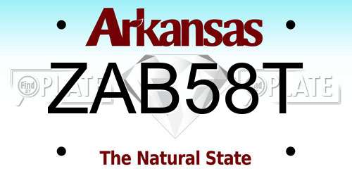 ZAB58T Arkansas License Plate