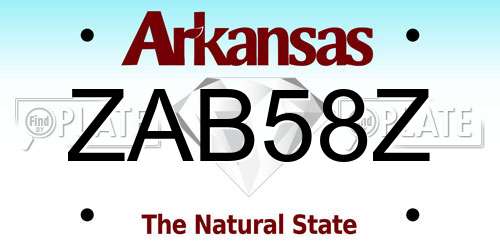 ZAB58Z Arkansas License Plate
