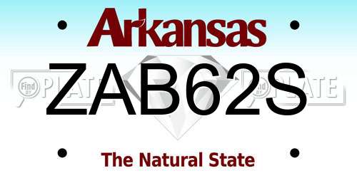 ZAB62S Arkansas License Plate