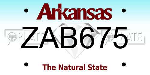 ZAB675 Arkansas License Plate
