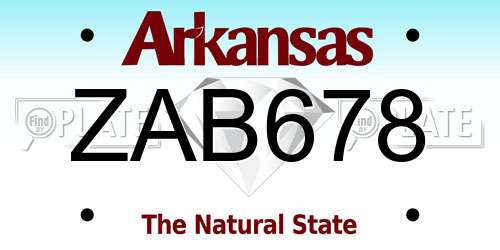 ZAB678 Arkansas License Plate