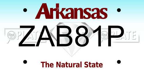 ZAB81P Arkansas License Plate