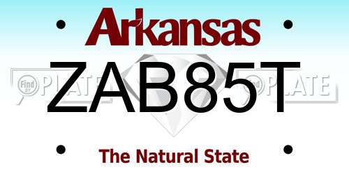 ZAB85T Arkansas License Plate