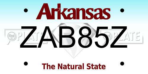 ZAB85Z Arkansas License Plate