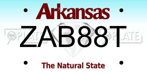 ZAB88T Arkansas License Plate