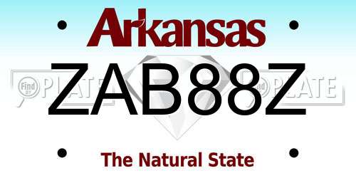 ZAB88Z Arkansas License Plate