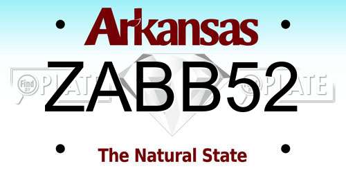 ZABB52 Arkansas License Plate