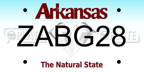 ZABG28 Arkansas License Plate