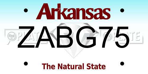 ZABG75 Arkansas License Plate
