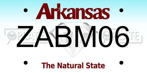 ZABM06 Arkansas License Plate