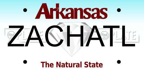 ZACHATL Arkansas License Plate