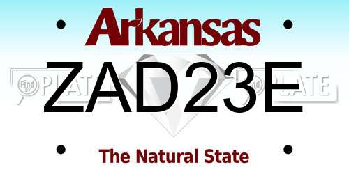 ZAD23E Arkansas License Plate