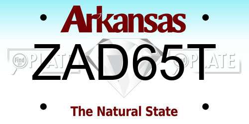 ZAD65T Arkansas License Plate