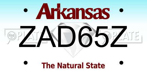 ZAD65Z Arkansas License Plate