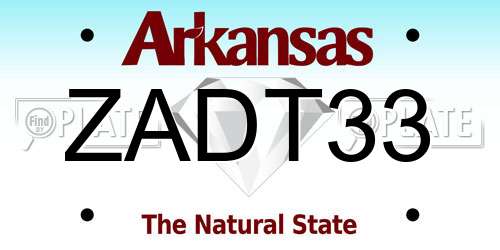 ZADT33 Arkansas License Plate