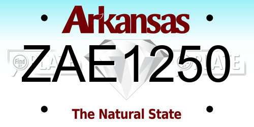 ZAE1250 Arkansas License Plate