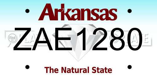 ZAE1280 Arkansas License Plate