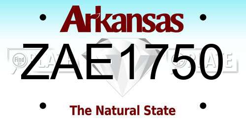 ZAE1750 Arkansas License Plate