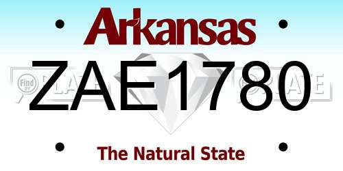 ZAE1780 Arkansas License Plate
