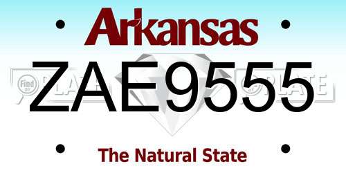 ZAE9555 Arkansas License Plate