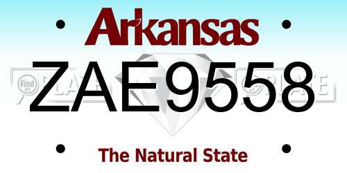 ZAE9558 Arkansas License Plate
