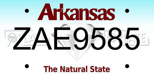 ZAE9585 Arkansas License Plate