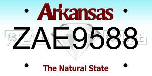 ZAE9588 Arkansas License Plate