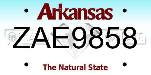ZAE9858 Arkansas License Plate