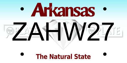 ZAHW27 Arkansas License Plate