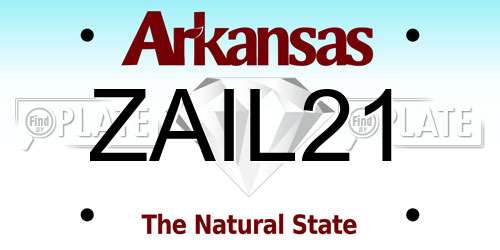 ZAIL21 Arkansas License Plate