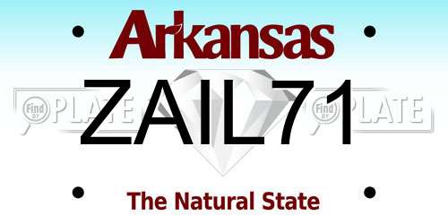 ZAIL71 Arkansas License Plate