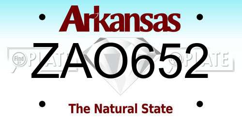 ZAO652 Arkansas License Plate