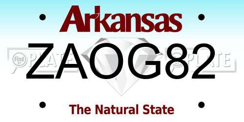 ZAOG82 Arkansas License Plate