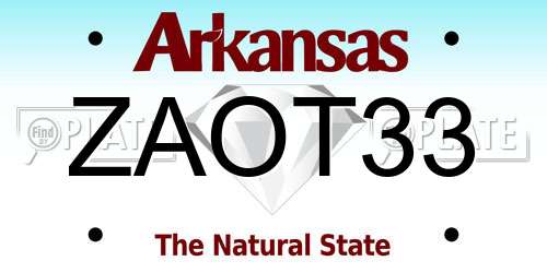 ZAOT33 Arkansas License Plate