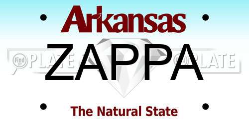 ZAPPA Arkansas License Plate