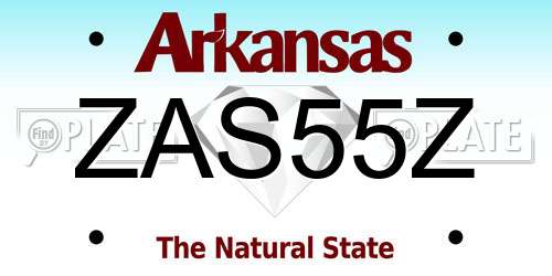 ZAS55Z Arkansas License Plate