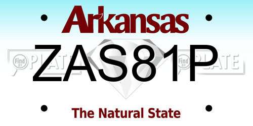 ZAS81P Arkansas License Plate