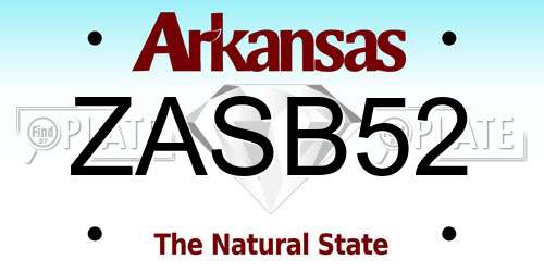 ZASB52 Arkansas License Plate