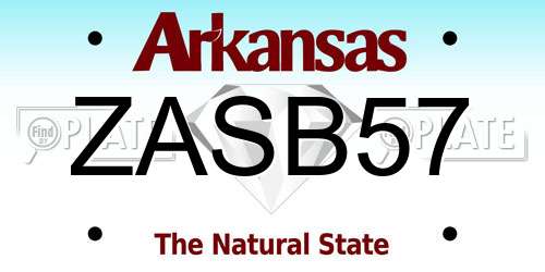 ZASB57 Arkansas License Plate