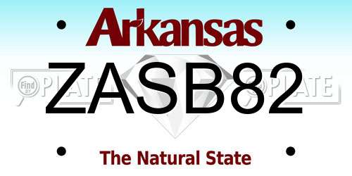 ZASB82 Arkansas License Plate