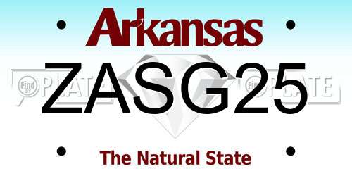 ZASG25 Arkansas License Plate