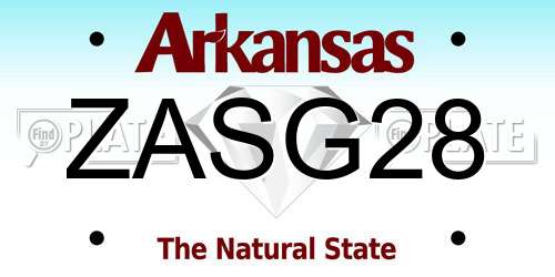 ZASG28 Arkansas License Plate
