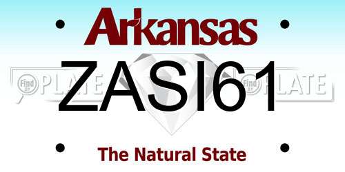 ZASI61 Arkansas License Plate