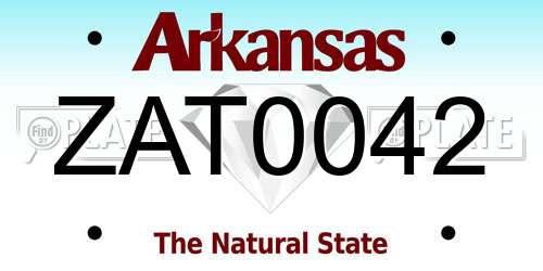 ZAT0042 Arkansas License Plate