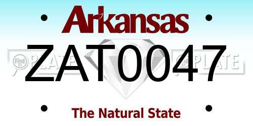 ZAT0047 Arkansas License Plate