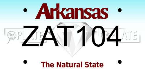 ZAT104 Arkansas License Plate
