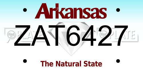 ZAT6427 Arkansas License Plate