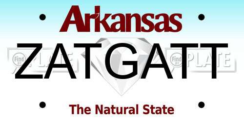 ZATGATT Arkansas License Plate