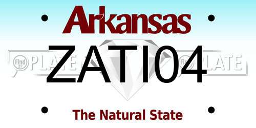ZATI04 Arkansas License Plate