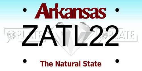 ZATL22 Arkansas License Plate